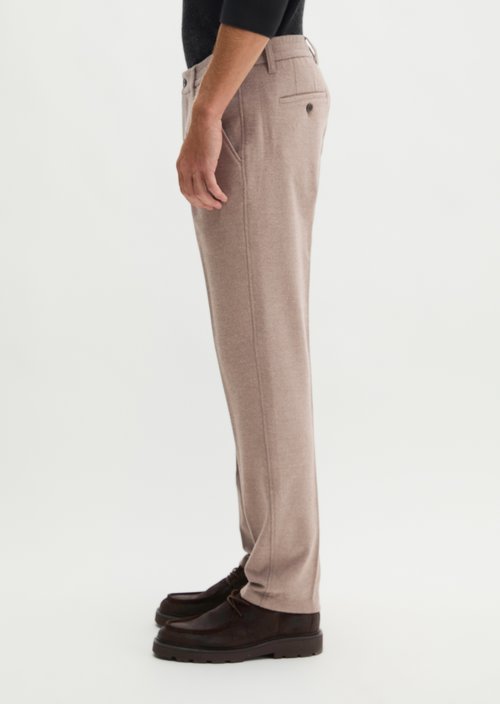 Pants Model Osby Jogger pleats tapered — Medium Brown Melange