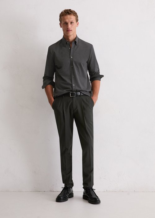 Jersey shirt shaped — Coal Grey Melange
