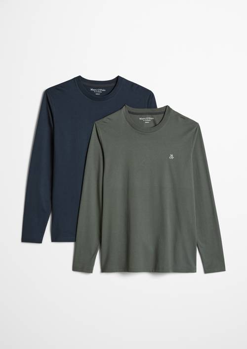 Double pack manches longues shaped Dark Blue en vue isolée sans mannequin