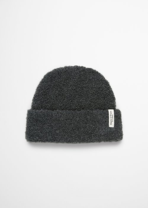 Bouclé knitted hat — Rocky Grey Melange