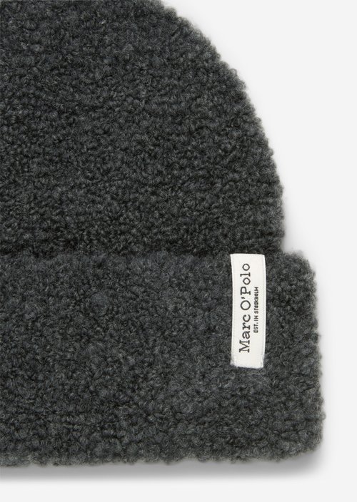 Bouclé knitted hat — Rocky Grey Melange