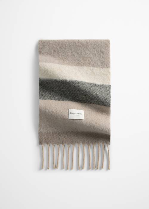 Gestreepte sjaal Light Beige in vooraanzicht