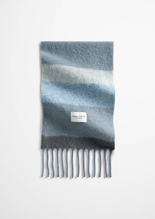 Gestreepte sjaal Medium Blue in vooraanzicht