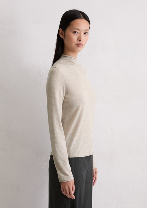 Turtleneck sweater slim — Chalky Mauve Melange