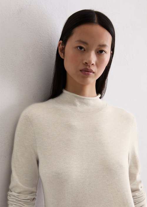 Turtleneck sweater slim — Chalky Mauve Melange