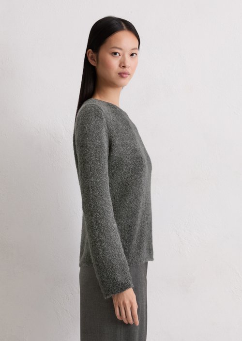 Bouclé sweater regular — Rocky Grey Melange