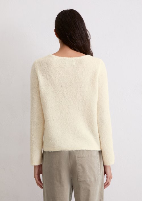 Bouclé sweater regular — White Cotton