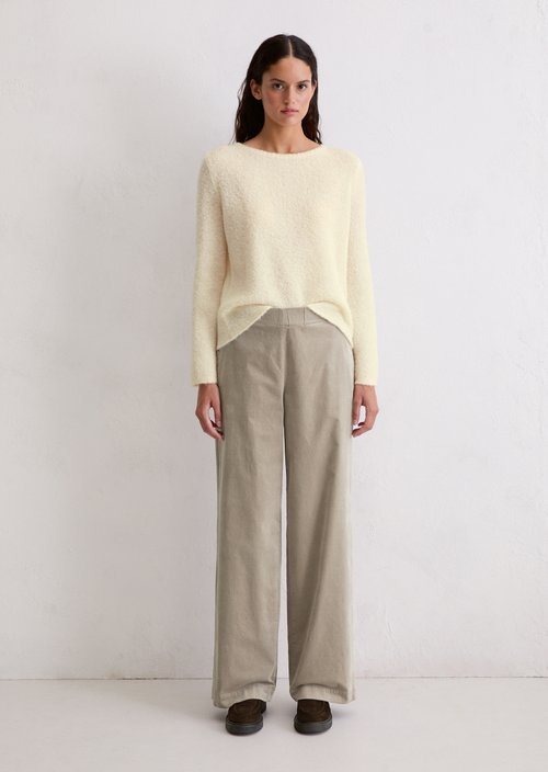 Bouclé sweater regular — White Cotton