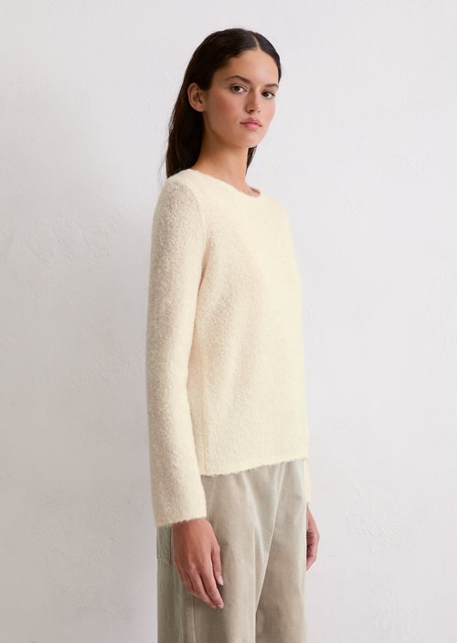 Bouclé sweater regular — White Cotton