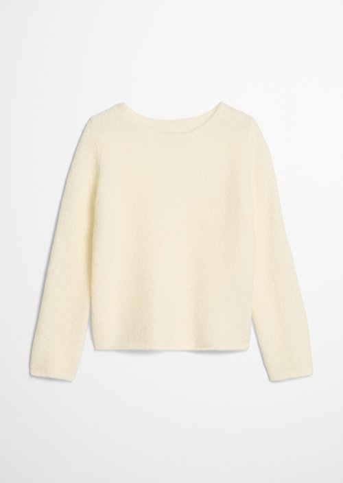 Bouclé sweater regular — White Cotton