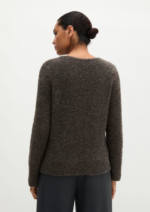 Bouclé sweater regular — Stone Brown Melange
