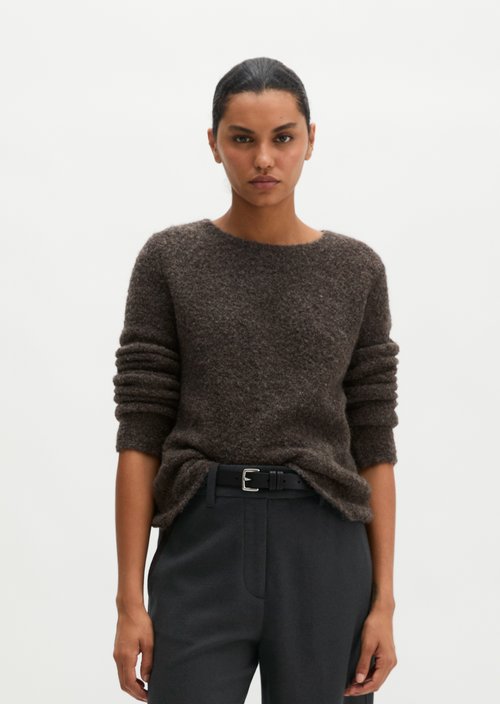 Bouclé sweater regular — Stone Brown Melange