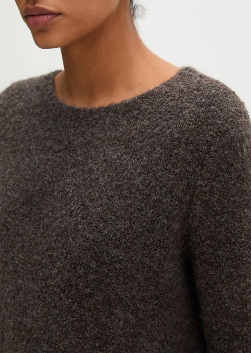 Bouclé sweater regular — Stone Brown Melange