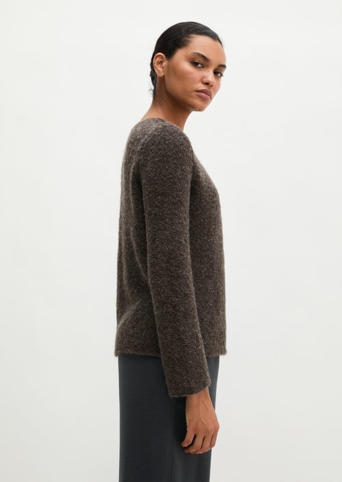 Bouclé sweater regular — Stone Brown Melange