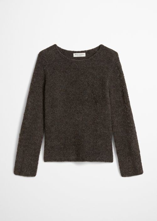 Bouclé sweater regular — Stone Brown Melange