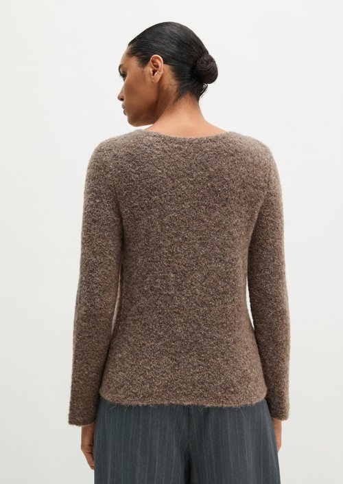 Bouclé sweater regular — Stone Taupe Melange