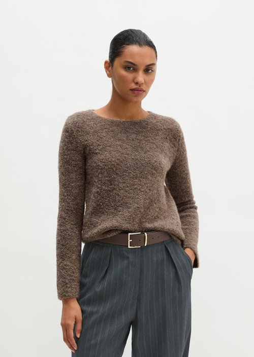 Bouclé sweater regular — Stone Taupe Melange