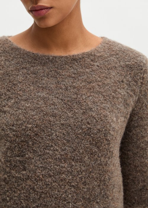 Bouclé sweater regular — Stone Taupe Melange