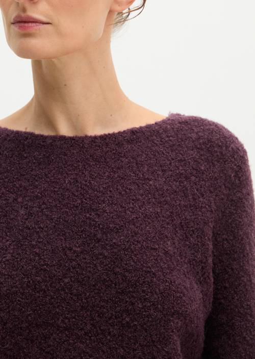 Bouclé sweater regular Pure Plum in detail view