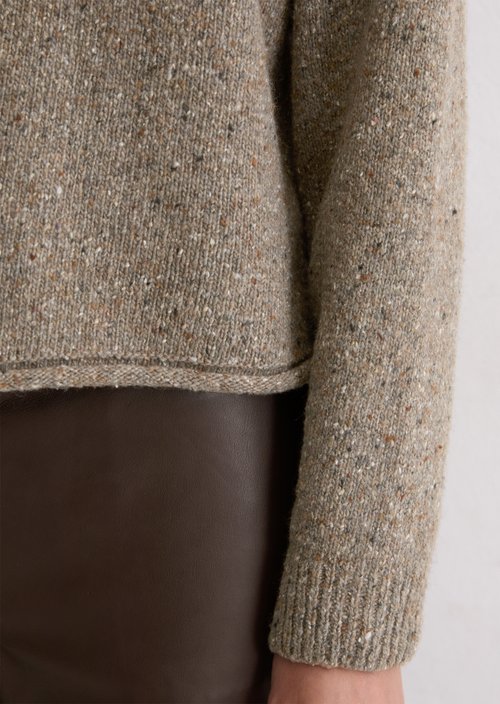 Tweed sweater regular — Shaded Brown Melange