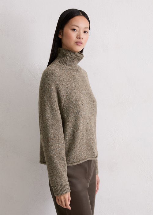 Tweed sweater regular — Shaded Brown Melange