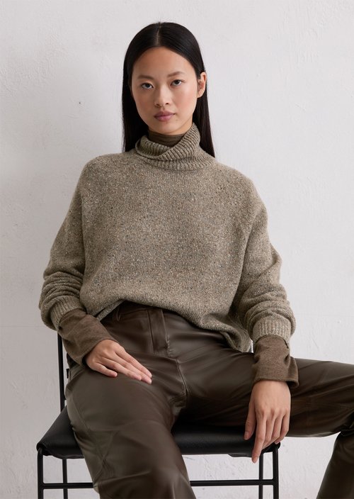 Tweed sweater regular — Shaded Brown Melange