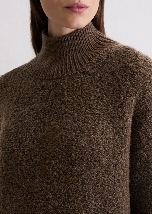 Bouclé sweater regular — Shaded Brown Melange