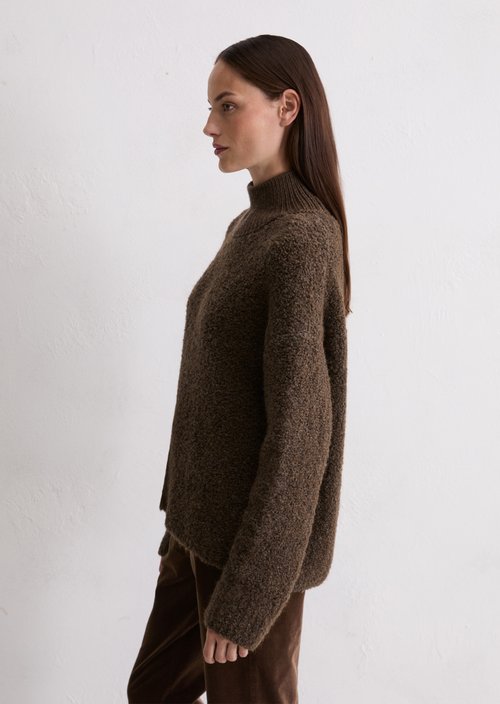 Bouclé sweater regular — Shaded Brown Melange