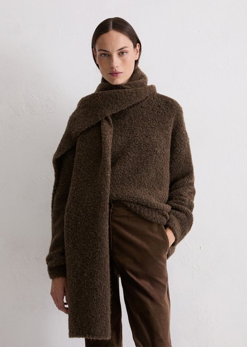 Bouclé sweater regular — Shaded Brown Melange