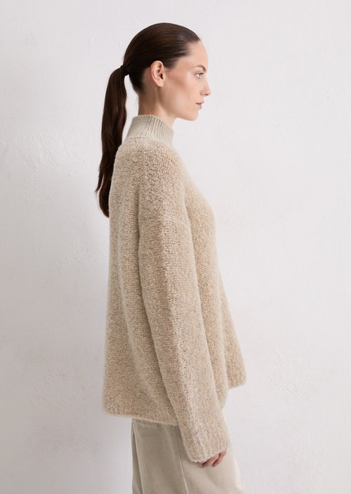 Bouclé sweater regular — Chalky Mauve Melange