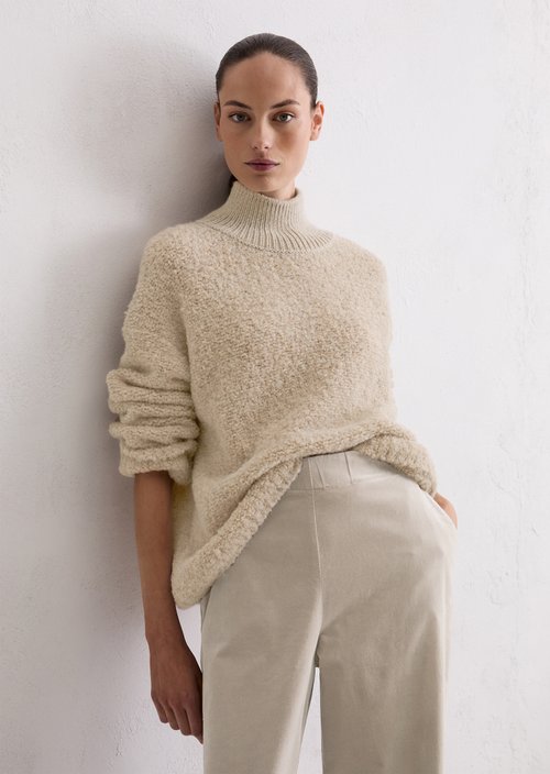 Bouclé sweater regular — Chalky Mauve Melange