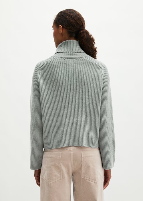 Ribbed turtleneck sweater loose — Foggy Blue
