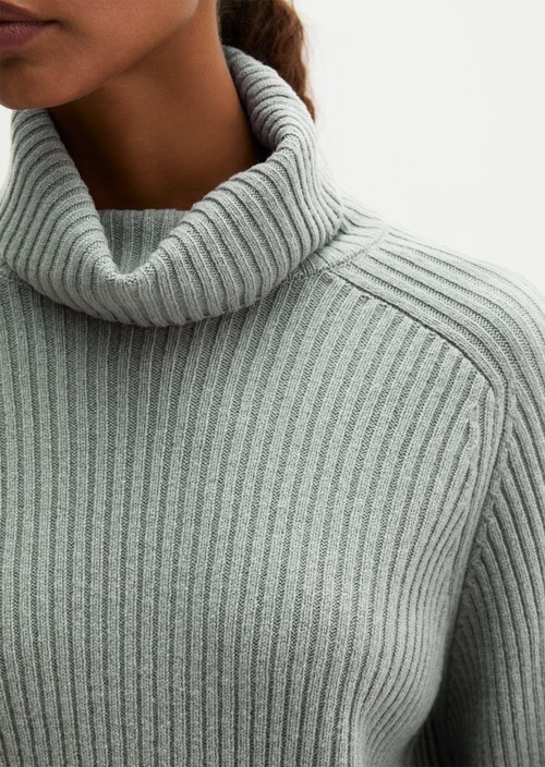 Ribbed turtleneck sweater loose — Foggy Blue