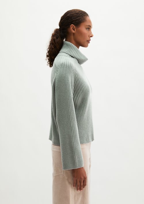 Ribbed turtleneck sweater loose — Foggy Blue