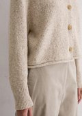 Tweed cardigan regular made from a virgin wool mix - beige