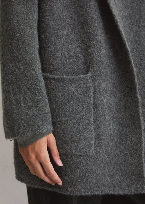 Bouclé cardigan regular — Rocky Grey Melange