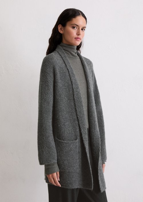 Bouclé cardigan regular — Rocky Grey Melange