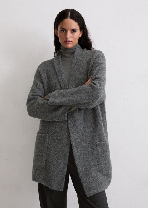 Bouclé cardigan regular — Rocky Grey Melange