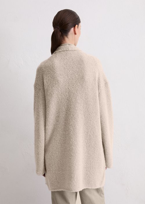 Bouclé cardigan regular — Chalky Mauve Melange