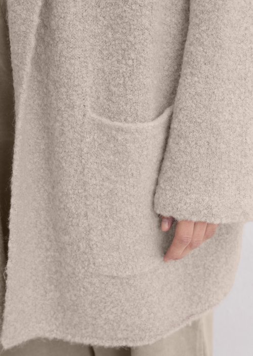 Bouclé cardigan regular — Chalky Mauve Melange