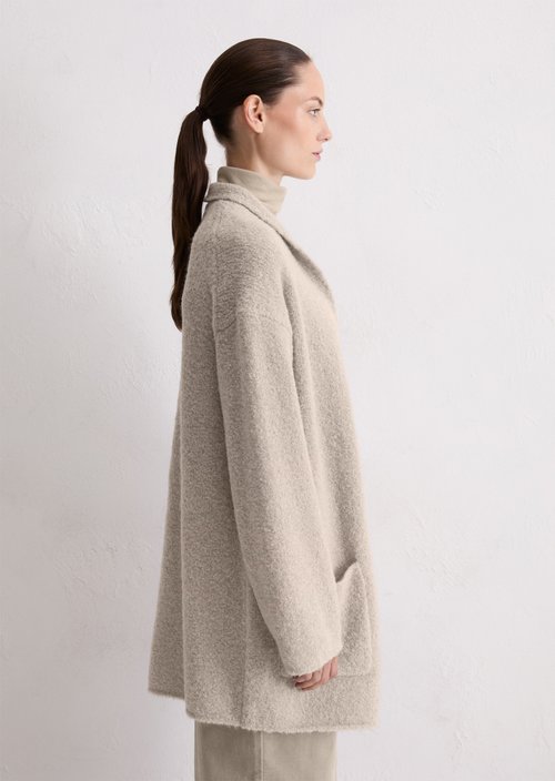Bouclé cardigan regular — Chalky Mauve Melange