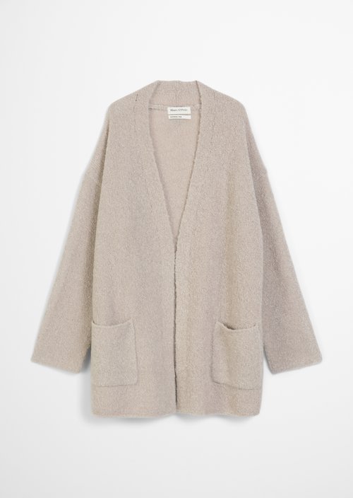 Bouclé cardigan regular — Chalky Mauve Melange