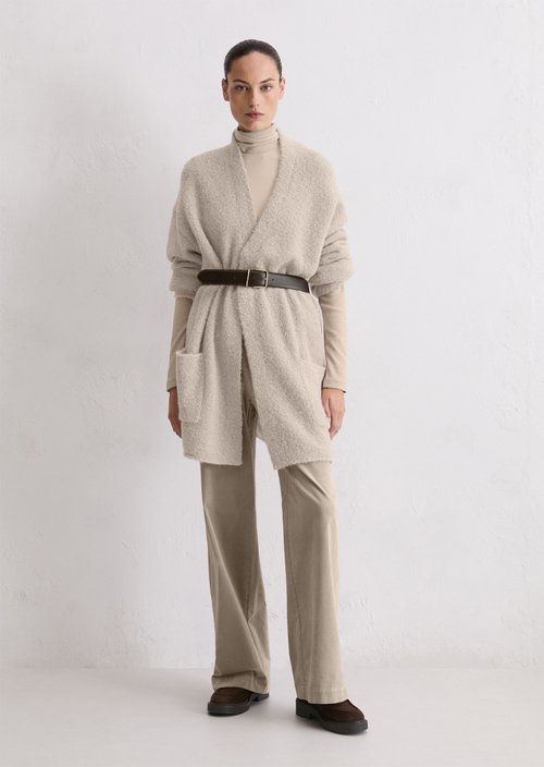 Bouclé cardigan regular — Chalky Mauve Melange