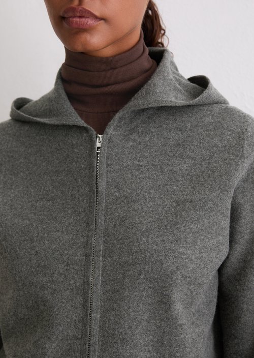 Zip cardigan loose — Rocky Grey Melange