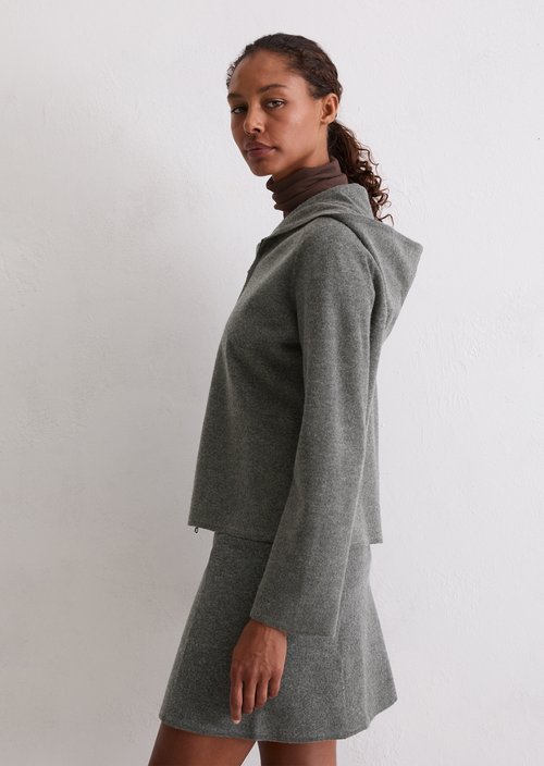 Zip cardigan loose — Rocky Grey Melange