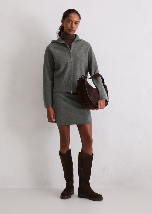 Zip cardigan loose — Rocky Grey Melange