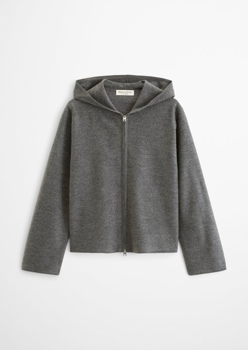 Zip cardigan loose — Middle Grey Melange