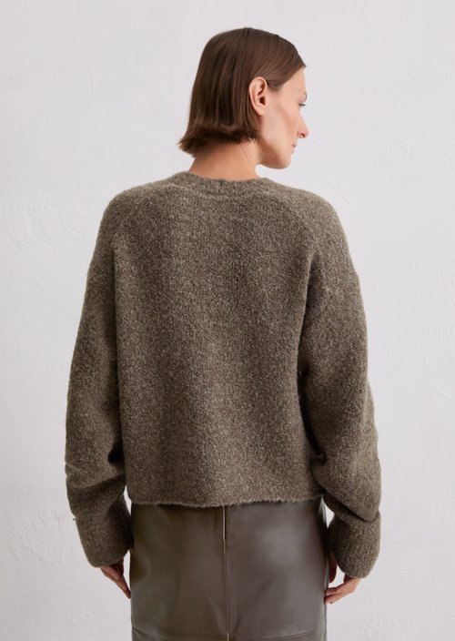 Bouclé cardigan regular — Shaded Brown Melange