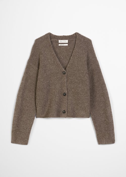 Bouclé cardigan regular — Shaded Brown Melange