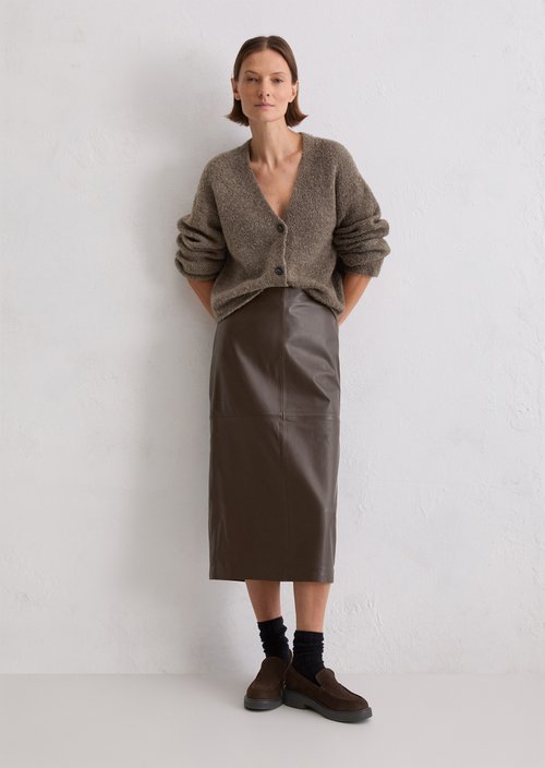 Bouclé cardigan regular — Shaded Brown Melange